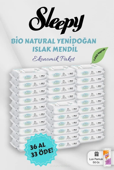 Sleepy Bebek Bakım Havlusu 36 AL 33 Öde Hediyeli ürün görseli 1