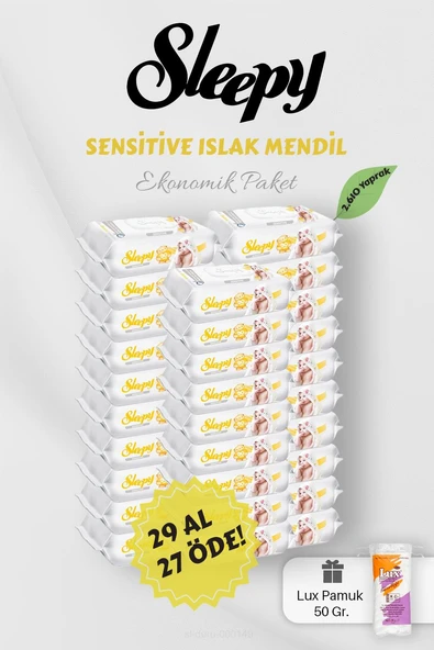 Sensitive 90' lı Islak Mendil 29 AL 27 Öde Hediyeli ürün görseli 1