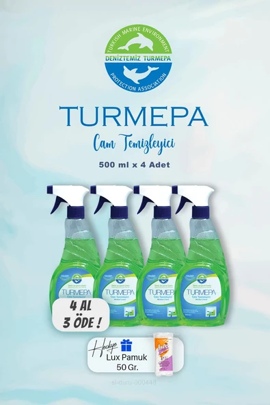 Turmepa Cam Temizleyici 500 ml, Turmepa Cam Temizleyici 500 ml, 4 AL 3 ÖDE Pamuk Hediyeli ürün görseli 1
