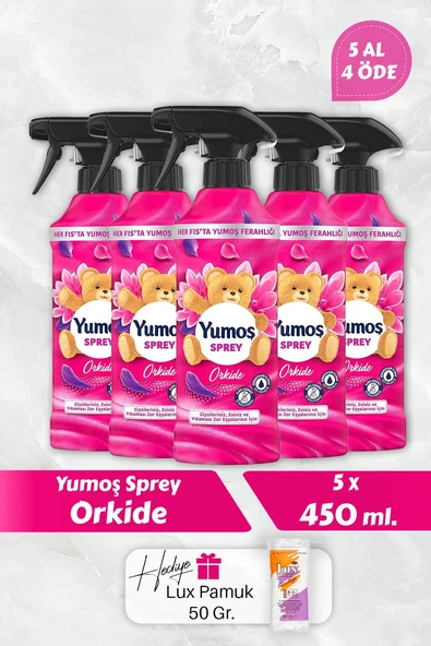 Yumoş Orkide Sprey, 5 AL 4 Öde 450 ml, Pamuk Hediyeli ürün görseli 1
