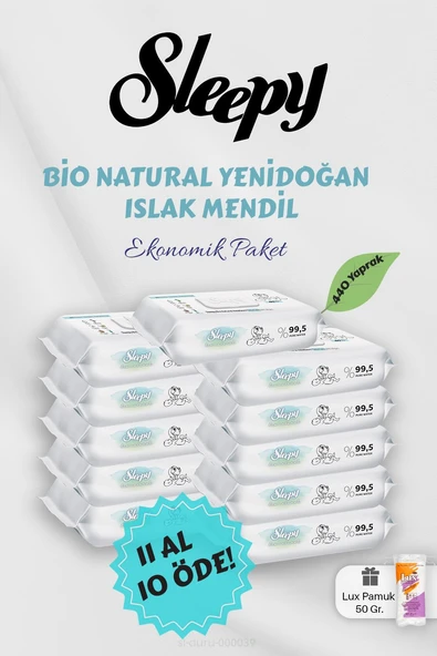 Sleepy Bebek Bakım Havlusu 11 AL 10 Öde Hediyeli ürün görseli 1