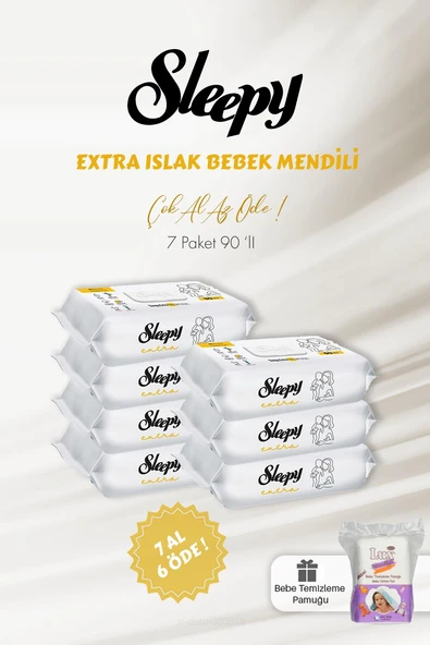Sleepy Extra Islak Bebek Havlusu 90 Adet 7 AL 6 ÖDE ve Bebe Pamuğu ürün görseli 1