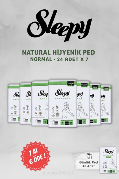 7 AL 6 ÖDE Sleepy Natural Ultra Normal Hijyenik Ped 24 Adet ve 40'lı Günlük Ped ürün görseli 1