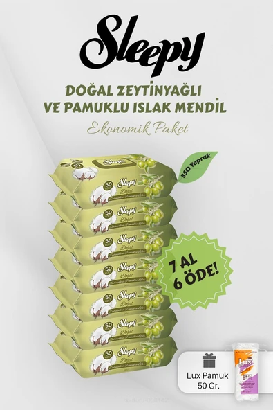Sleepy Zeytinyağlı Pamuklu Bebek Havlusu 7 AL 6 Öde Hediyeli ürün görseli 1