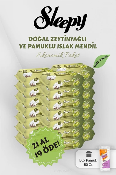 Sleepy Zeytinyağlı Pamuklu Bebek Havlusu 21 AL 19 Öde Hediyeli ürün görseli 1