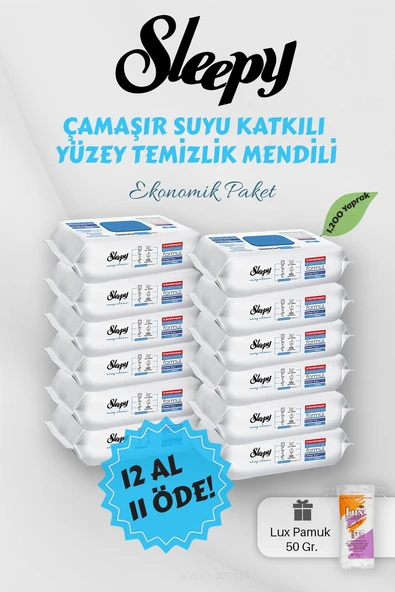 Sleepy Çamaşır Suyu Katkılı Yüzey Havlusu 12 AL 11 Öde Hediyeli ürün görseli 1