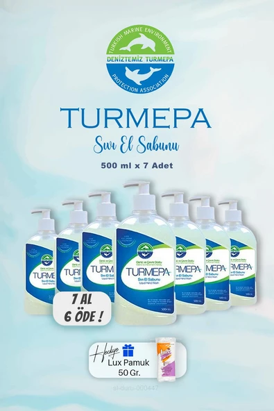 Turmepa Sıvı Sabun 500 ml, 7 AL 6 ÖDE Pamuk Hediyeli ürün görseli 1