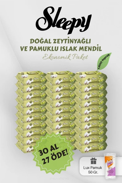 Sleepy Zeytinyağlı Pamuklu Bebek Havlusu 30 AL 27 Öde Hediyeli ürün görseli 1