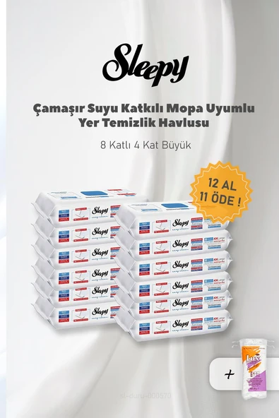 Sleepy 12 AL 11 Öde, Çamaşır Suyu Katkılı Mopa Uyumlu 4XL ve Pamuk ürün görseli 1