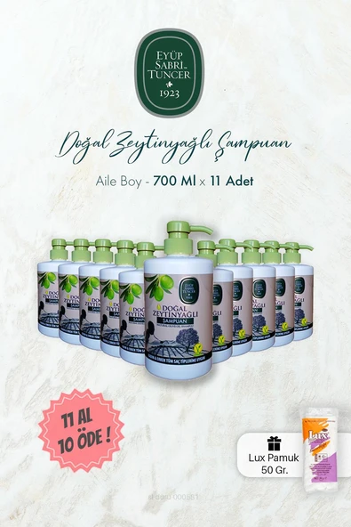 Eyüp Sabri Tuncer Doğal Zeytinyağlı Şampuan 11 AL 10 ÖDE 700 ml ve Pamuk ürün görseli 1