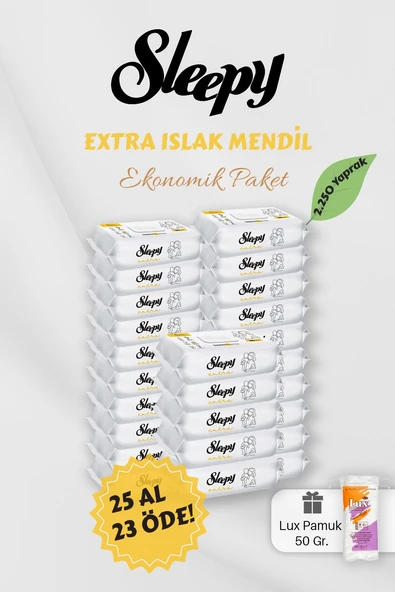 Sleepy Extra Islak Bebek Havlusu 25 AL 23 Öde Hediyeli ürün görseli 1