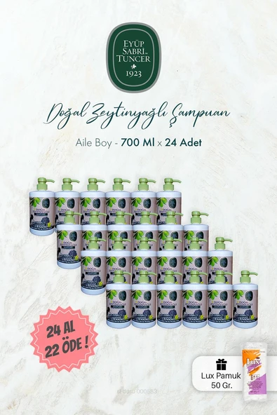 Eyüp Sabri Tuncer Doğal Zeytinyağlı Şampuan 24 AL 22 ÖDE 700 ml ve Pamuk ürün görseli 1