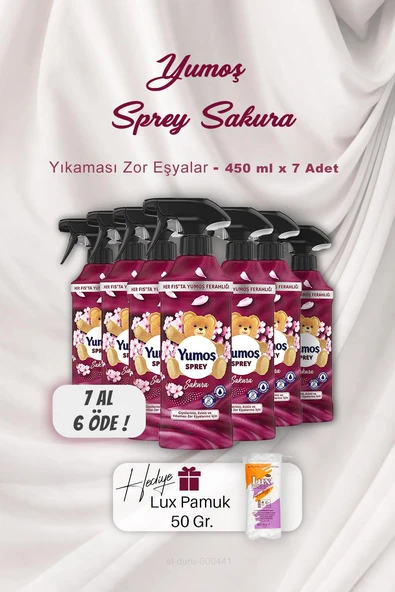 7 AL 6 ÖDE Yumoş Sprey Sakura 450 ml, Pamuk Hediyeli ürün görseli 1