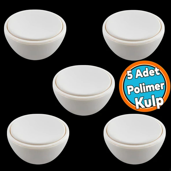 Polimer Düğme Kulp İçbükey Mat Aytaşı Dolap Mobilya Mutfak Dolabı Çekmece Kulpu Kulbu 5 Adet ürün görseli 1