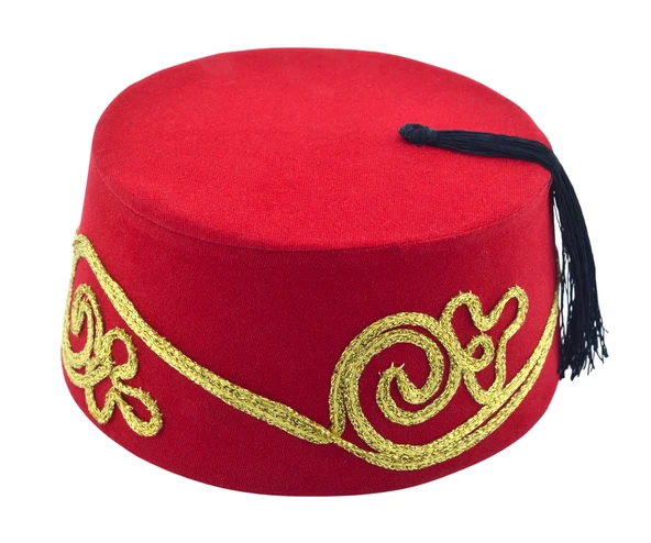 İşlemeli Püsküllü Kırmızı Damat Kına Erkek Fesi 9cm ürün görseli 1