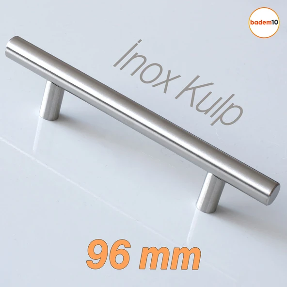 Pürüzsüz İnox Metal Kulp (96 mm - 9.6 cm) Mobilya Mutfak Çekmece Dolap Dolabı Kulbu Kulpu Kulpları ürün görseli 1