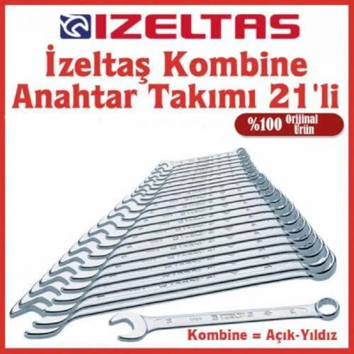 İzeltaş 21 Li Kombine Kısa Anahtar Takımı 0320 00 2121 ürün görseli 1