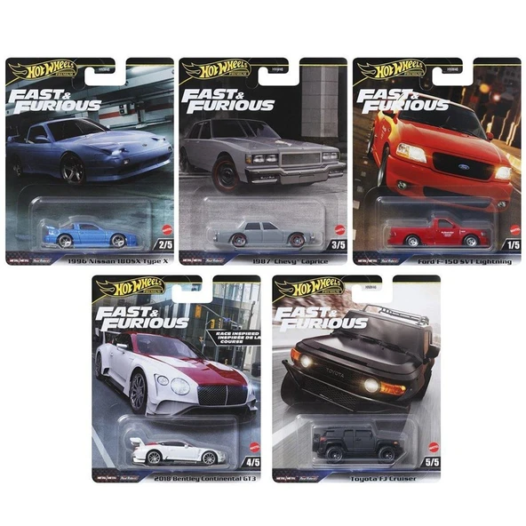 Hot Wheels Fast-Furious Premium Arabalar HNW46 Hotwheels PREMİUM ÖZEL SERİ HYP75 HVR62 HRT98 HVR63 HRT99 ürün görseli 1