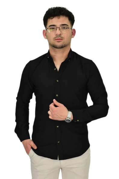 Erkek Likralı Spor Silim Fit Gömlek BGL-ST04327 ürün görseli 1