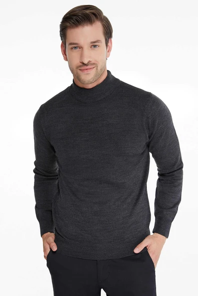 Regular Fit Yarım Balıkçı Yaka Basic Triko Kazak-7124 ürün görseli 1