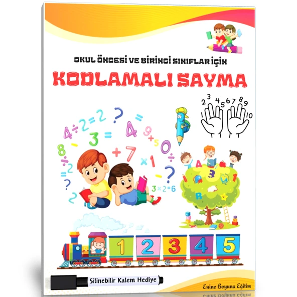 Okul Öncesi ve Birinci Sınıflar İçin Kodlamalı SAYMA YAZ-SİL Kitabı ürün görseli 1