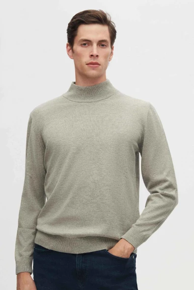 Regular Fit Yarım Balıkçı Yaka Basic Triko Kazak-7125 ürün görseli 1