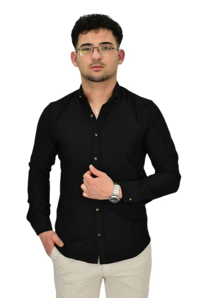 Erkek Likralı Spor Silim Fit Gömlek BGL-ST04326 ürün görseli 1
