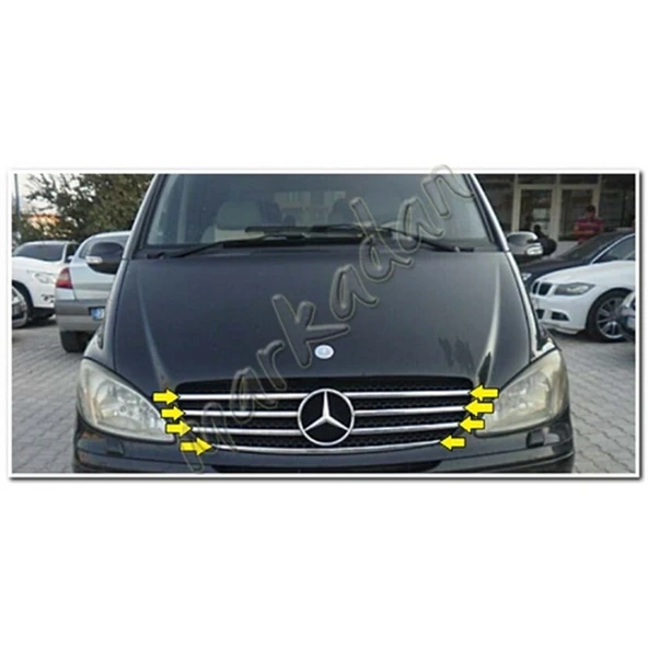 Markadan Mercedes Viano Krom Ön Panjur 2004-2010 7 Parça Paslanmaz Çelik ürün görseli 1