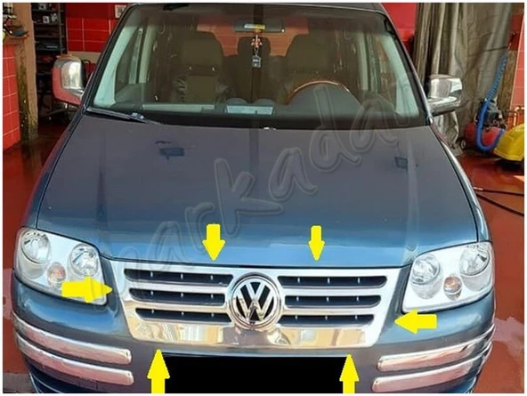 VW Caddy Krom Ön Panjur Formlu 2004-2010 Paslanmaz Çelik ürün görseli 1