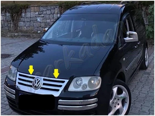 VW Caddy Krom Ön Panjur Formlu 2004-2010 Paslanmaz Çelik - Resim 2