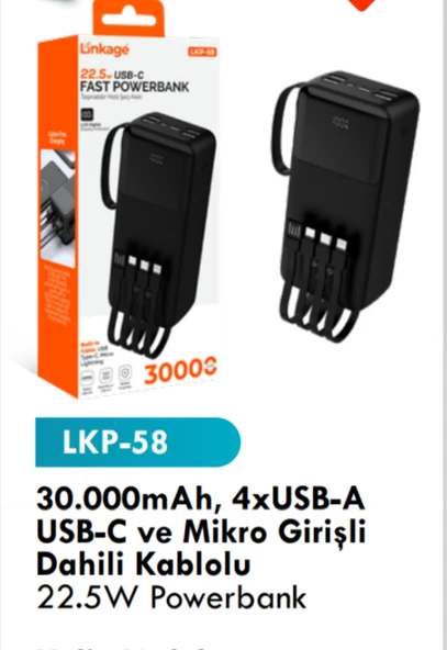 Lkb58 30000 mah POWERBANK ürün görseli 1