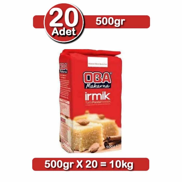Oba Tatlılık İrmik 500 g X 20 Adet | Helvalık – Şekerparelik ürün görseli 1