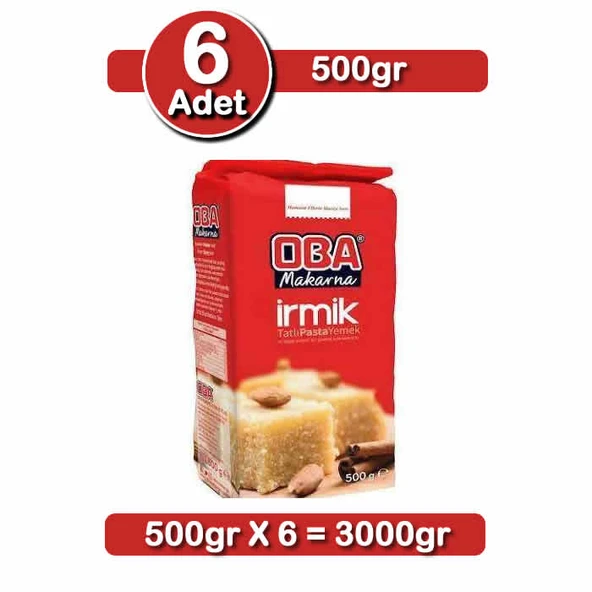 Oba Tatlılık İrmik 500 g x 6 Adet | Helvalık – Tatlılık İdeal Kıvam ürün görseli 1