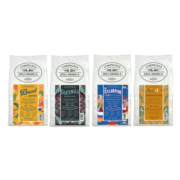 Caffe Corsini %100 Arabica Çekirdek Kahve 4x250GR Tanışma Paketi ürün görseli 1