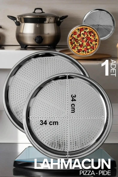 Hazarpazar Çelik Delikli Pizza Tavası 34 Cm ürün görseli 1