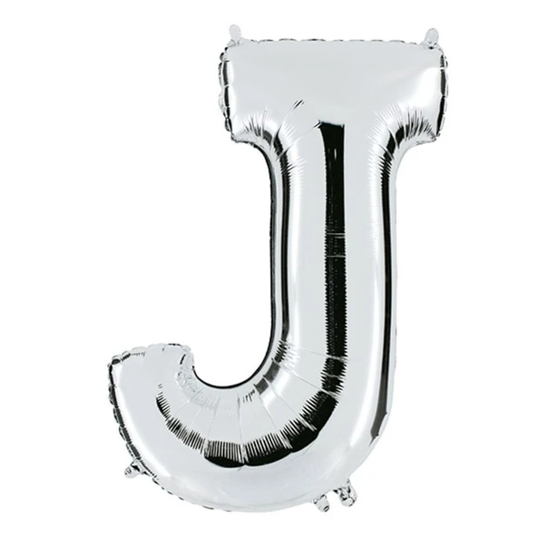 Folyo Balon 76cm Harf Gümüş "J" ürün görseli 1