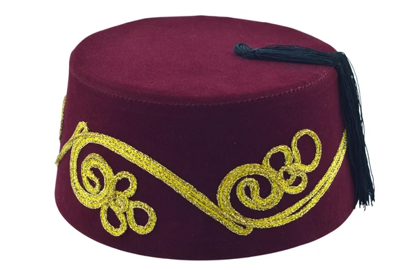İşlemeli Püsküllü Bordo Damat Kına Erkek Fesi 9cm ürün görseli 1
