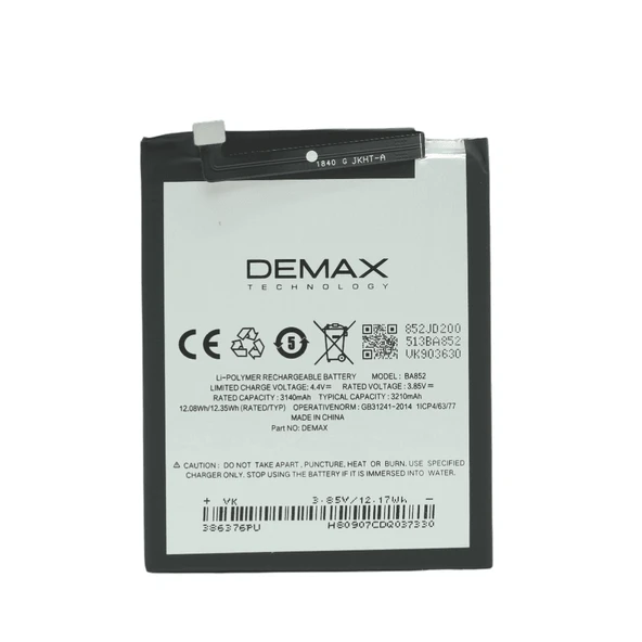 Demax Meizu X8 Güçlendirilmiş Batarya BA852 ürün görseli 1