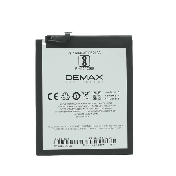 Demax Meizu Note 8 Güçlendirilmiş Batarya BA822 ürün görseli 1