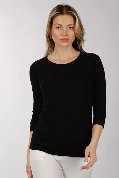 Daido Minimalist 3/4 Kol Yuvarlak Yaka Kadın T-Shirt - Günlük Şıklık ürün görseli 1