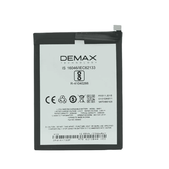 Demax Meizu 6T Güçlendirilmiş Batarya BA811 ürün görseli 1