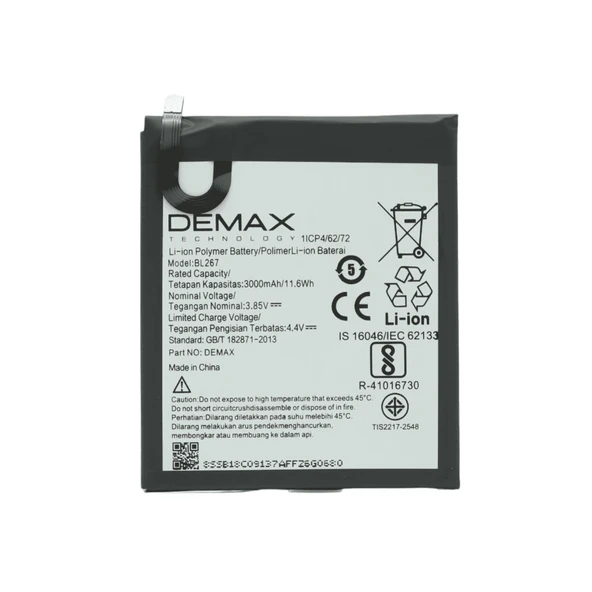Demax Lenovo K6 Güçlendirilmiş Batarya BL267 ürün görseli 1