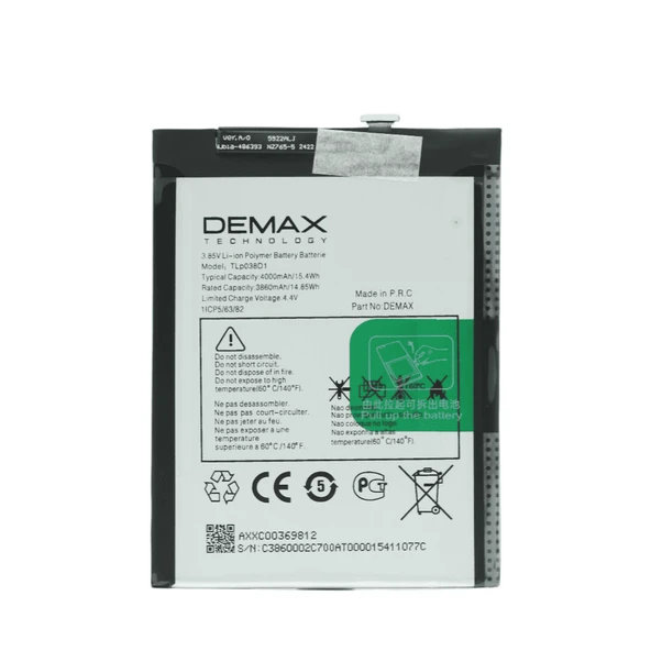 Demax TCL 10L Güçlendirilmiş Batarya TLP038D1 ürün görseli 1