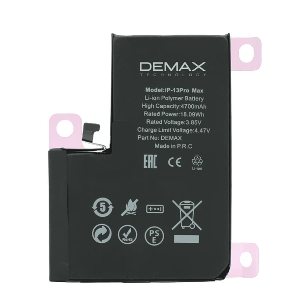 Demax İphone 13 Pro Max Güçlendirilmiş Yüksek Kapasiteli Batarya 4700 mAh ürün görseli 1