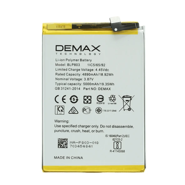 Demax Oppo Realme 7i Güçlendirilmiş Batarya BLP803 ürün görseli 1