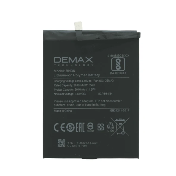 Demax Xiaomi Mi A2 Güçlendirilmiş Batarya BN36 ürün görseli 1