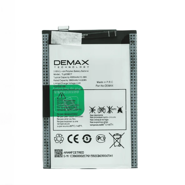 Demax Alcatel 3X 2019 Güçlendirilmiş Batarya TLP038C7 ürün görseli 1