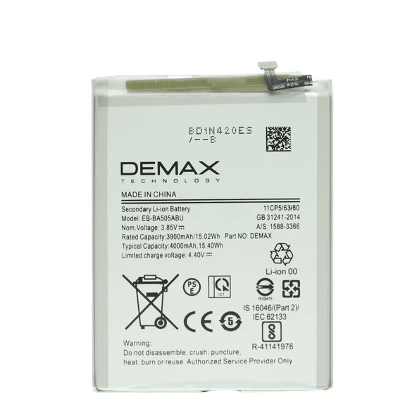 Demax Samsung Galaxy A50S Güçlendirilmiş Batarya EB-BA505ABU ürün görseli 1