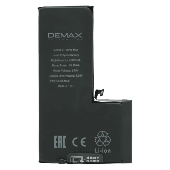 Demax İphone 11 Pro Max Güçlendirilmiş Yüksek Kapasiteli Batarya 4300 mAh ürün görseli 1