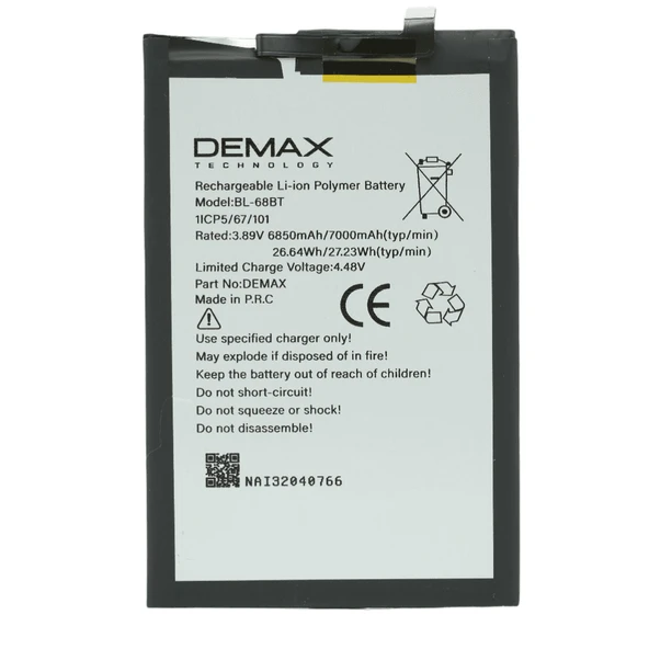 Demax Tecno Pova Neo 2 Güçlendirilmiş Batarya BL-68BT ürün görseli 1